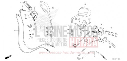 LEVIER DE GUIDON/COMMUTATEUR/CABLE CBF125MER de 2024